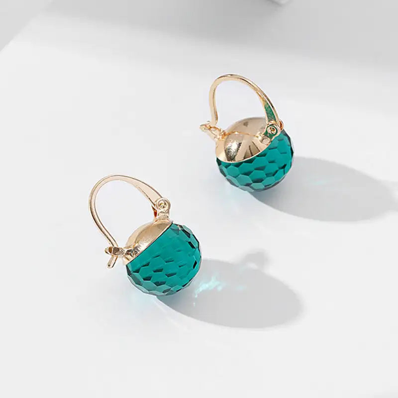 European And American Stylish Round Crystal Ear Clips Women