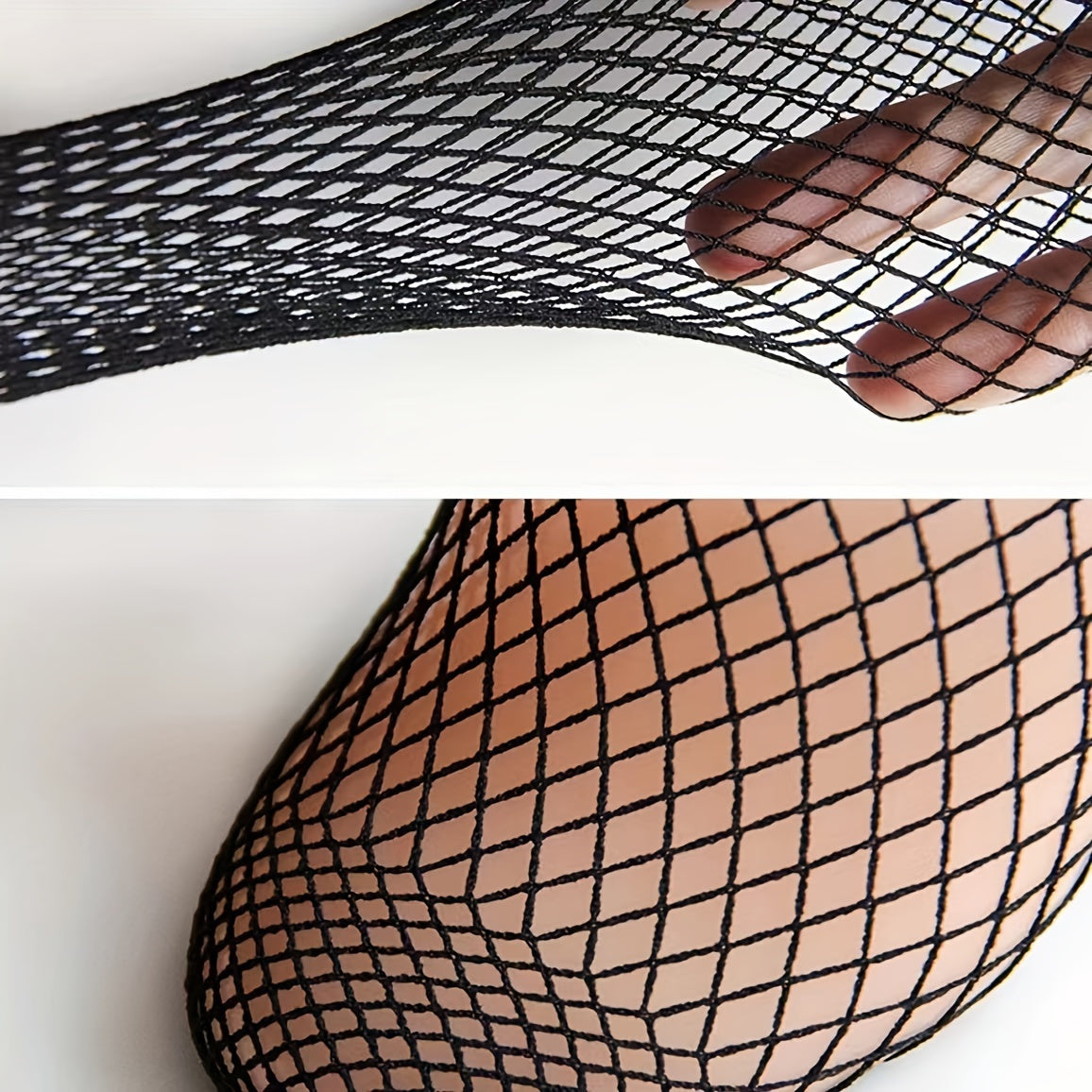 3 Pairs Women's Plus Sexy Socks, Plus Size Elastic Hollow Out Fishnet Breathable Short Socks