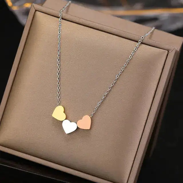 Stainless Steel Sweetheart Necklaces with Charms for Women