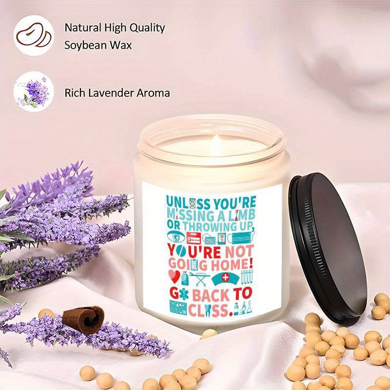 1pc Lavender Scented Candle Gift Idea, School Nurse Gifts, School Nurse Supplies, School Nurse Office Decorations Decors, School Nurse Appreciation Gifts, Gift For Women Men School Nurse, Gift Daily Funny Unique Meaningful It