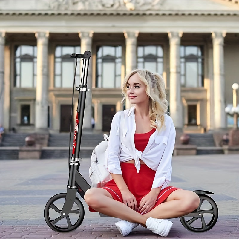 Double Brake Foldable Adult and Youth Scooter – Adjustable Height, Lightweight, Maximum Load Capacity 220LB - Premium  from Lizard Vigilante - Just $74.88! Shop now at Lizard Vigilante