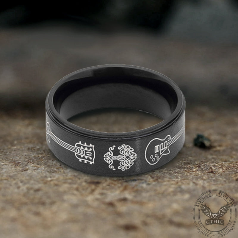 Viking Tree of Life Guitar Stainless Steel Ring