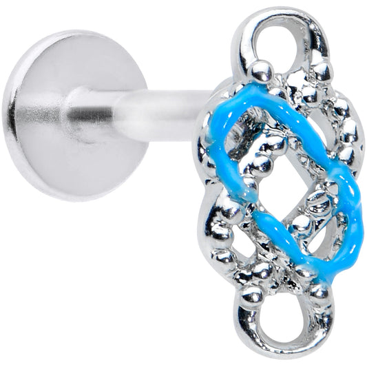 16G 5/16 Celtic Knot Blue Labret Monroe Tragus