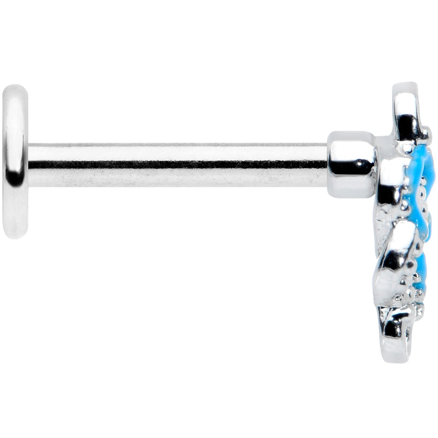 16G 5/16 Celtic Knot Blue Labret Monroe Tragus