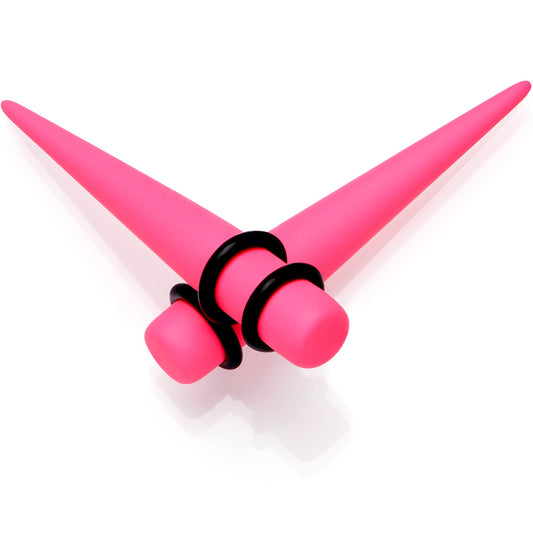 Pink Matte Acrylic Straight Taper Set 2G to 00G
