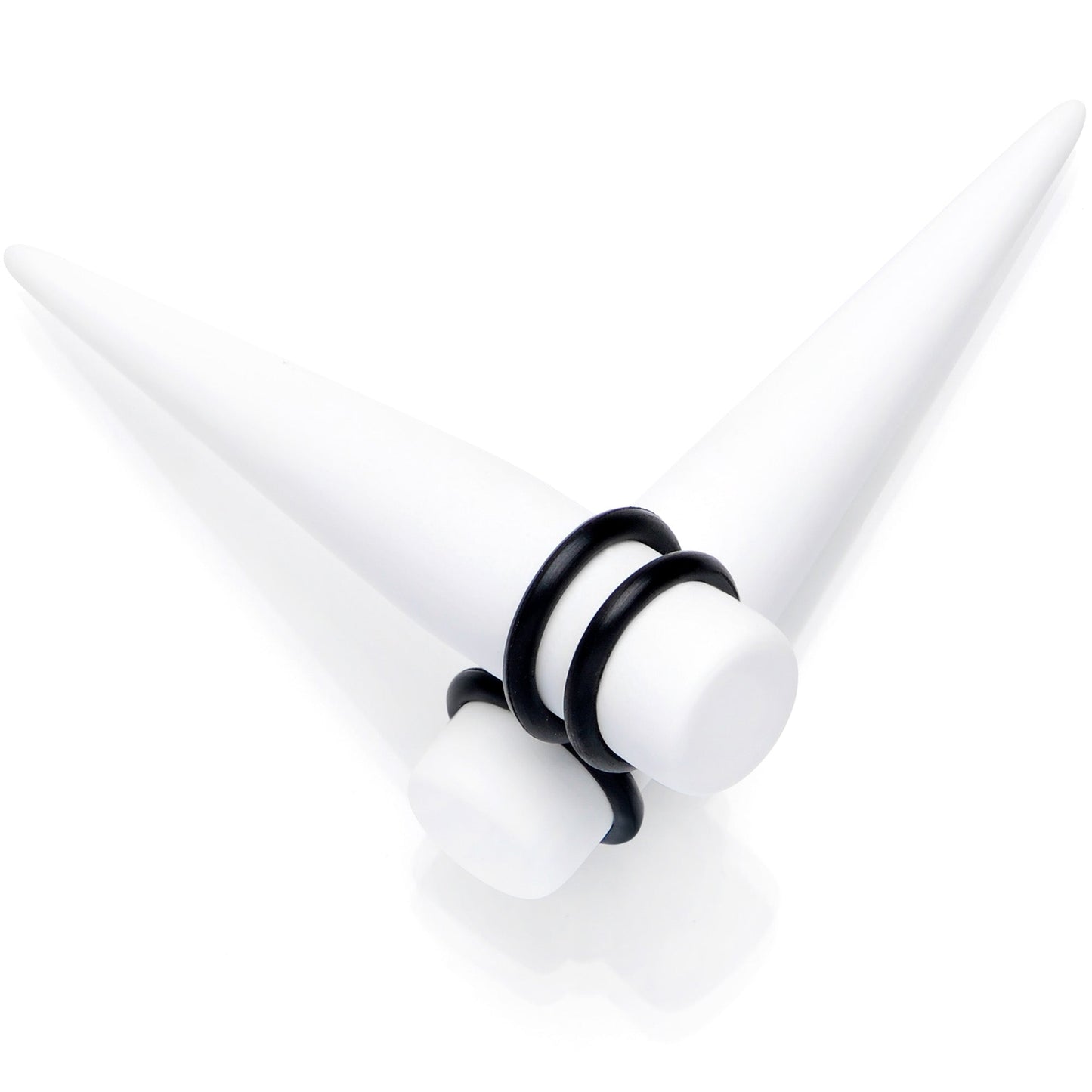 White Matte Acrylic Straight Taper Set 2G to 00G