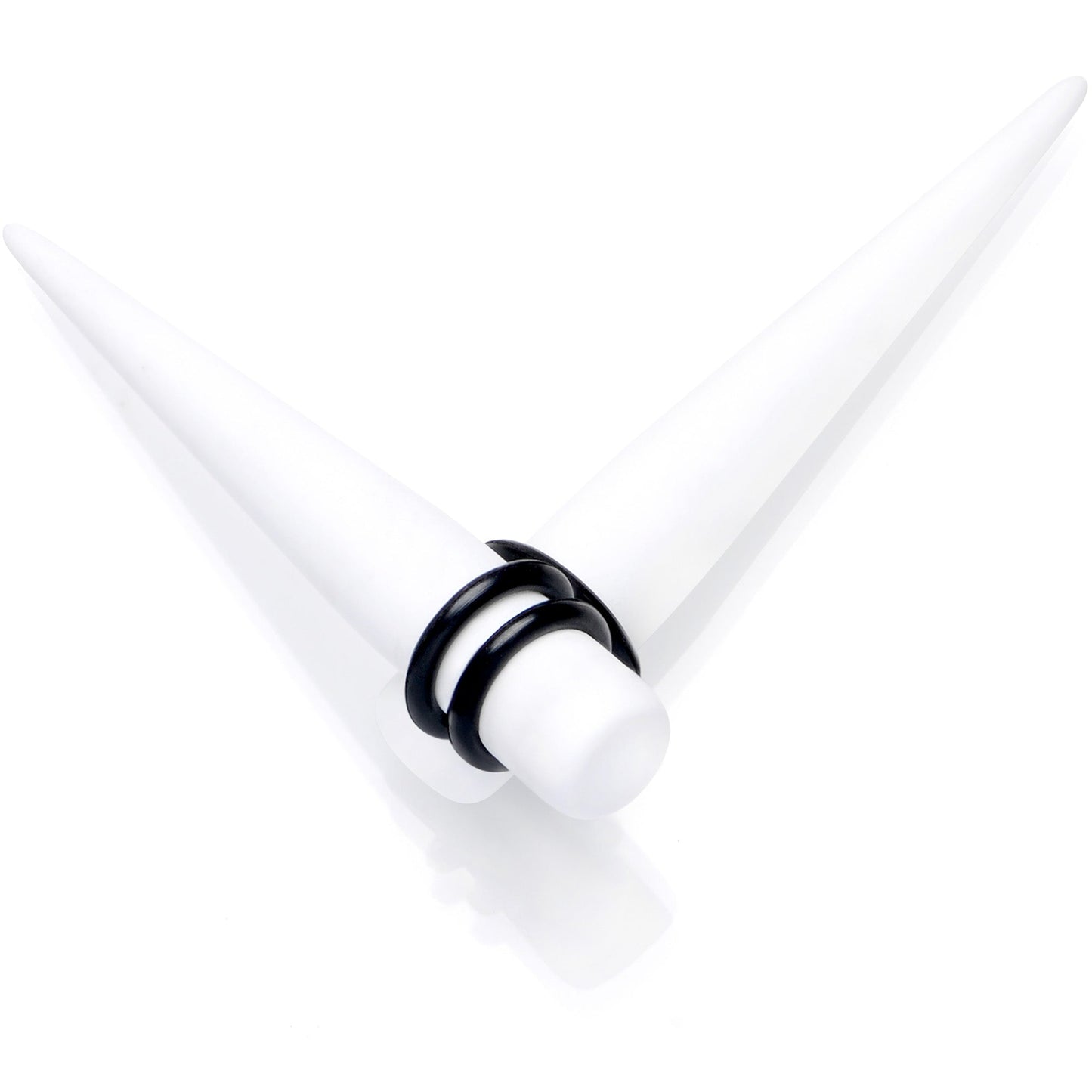White Matte Acrylic Straight Taper Set 2G to 00G