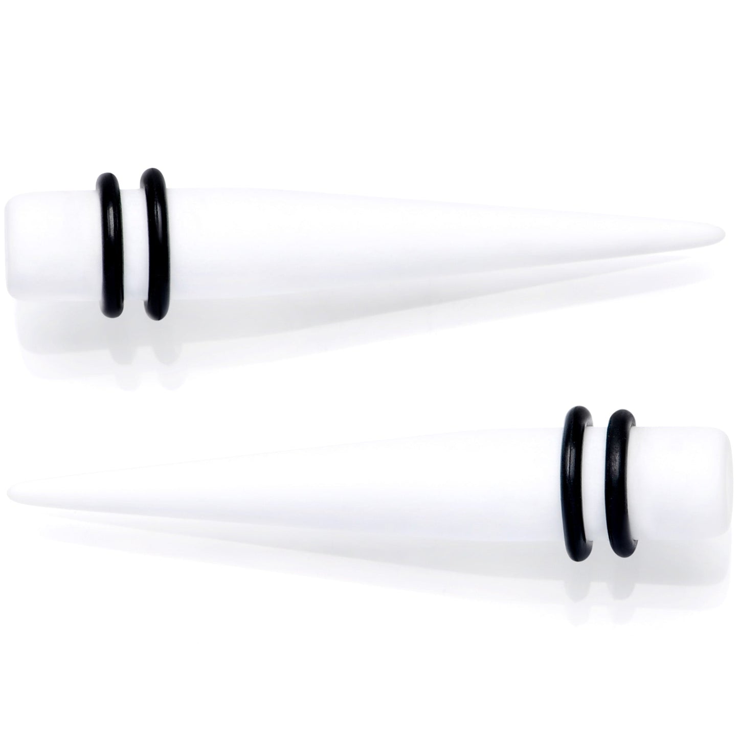 White Matte Acrylic Straight Taper Set 2G to 00G