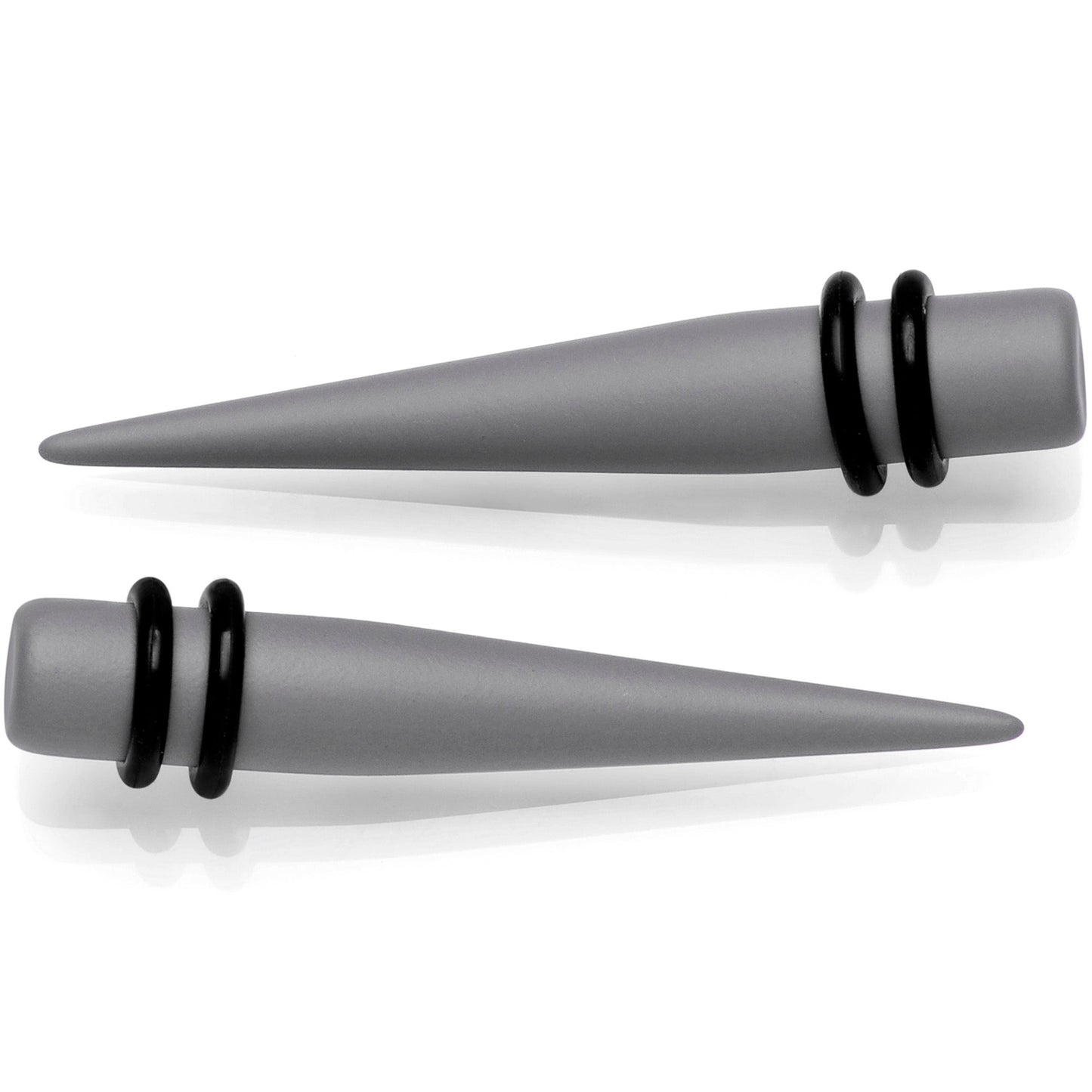 Grey Matte Acrylic Straight Taper Set 2G to 00G