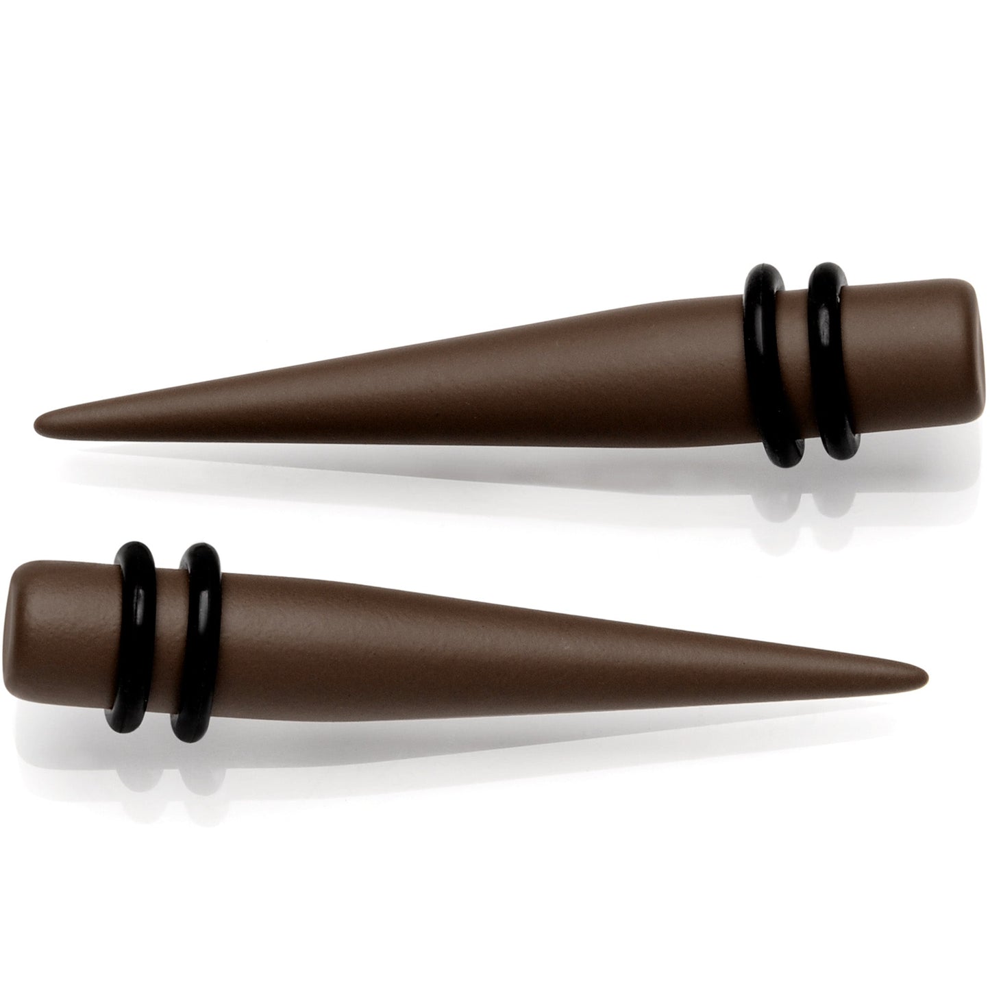 Dark Brown Matte Acrylic Straight Taper Set 12G to 00G