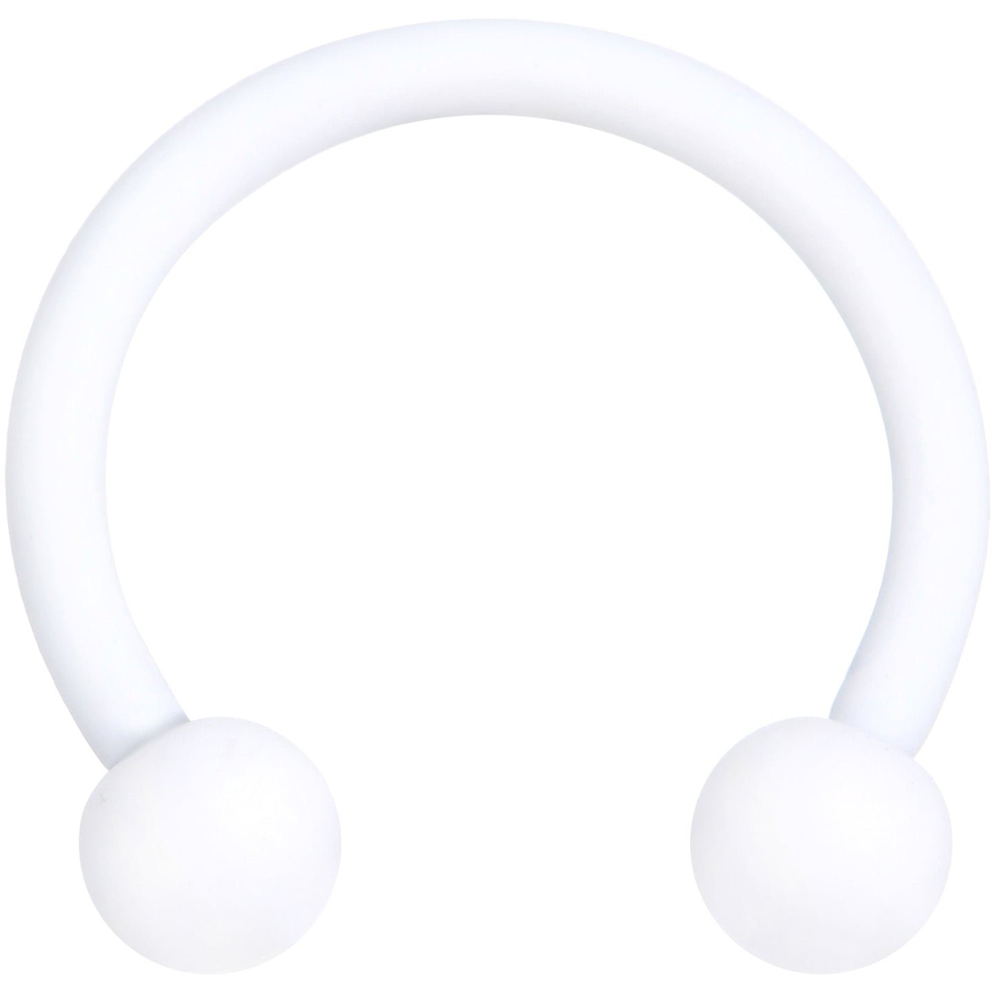 16G 3/8 White Matte Horseshoe Circular Barbell