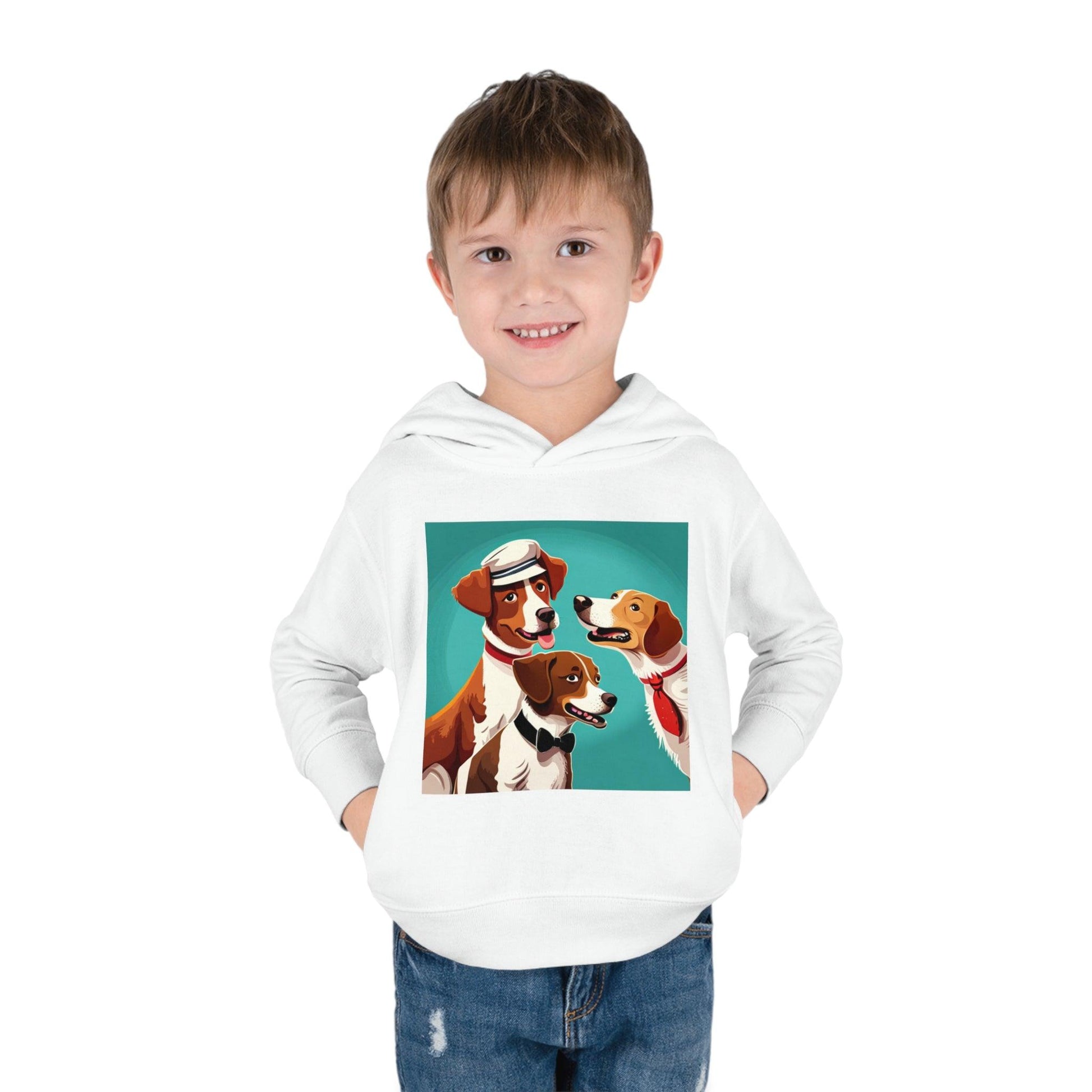 Illustrated Dogs Toddler Pullover Fleece Hoodie - Lizard Vigilante