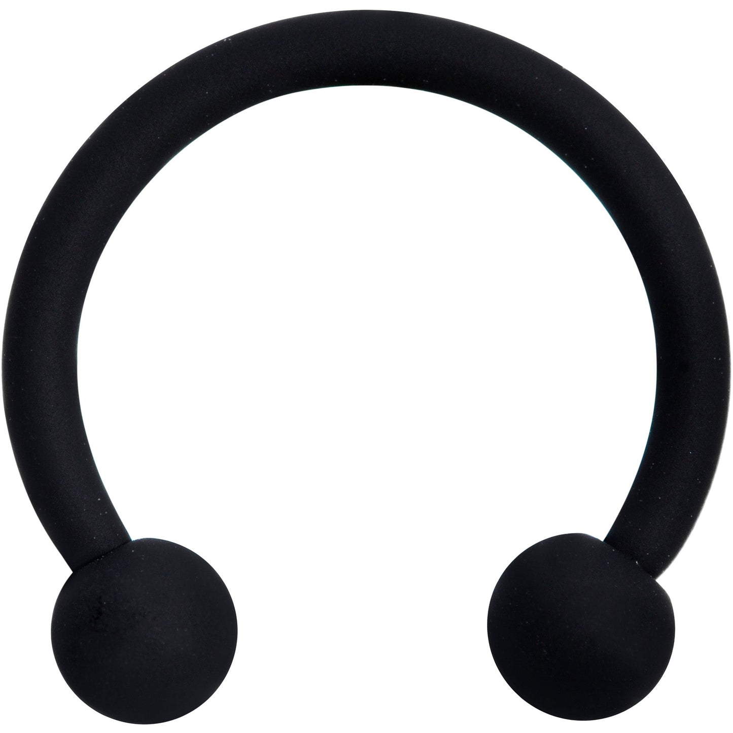 16G 3/8 Beauteous Black Matte Horseshoe Circular Barbell