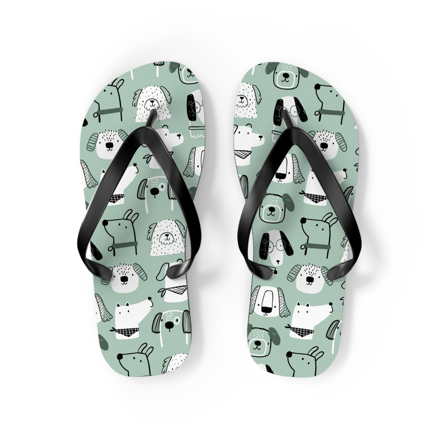 Illustrated Doggers Flip Flops - Premium Shoes from Printify - Just $27.99! Shop now at Lizard Vigilante