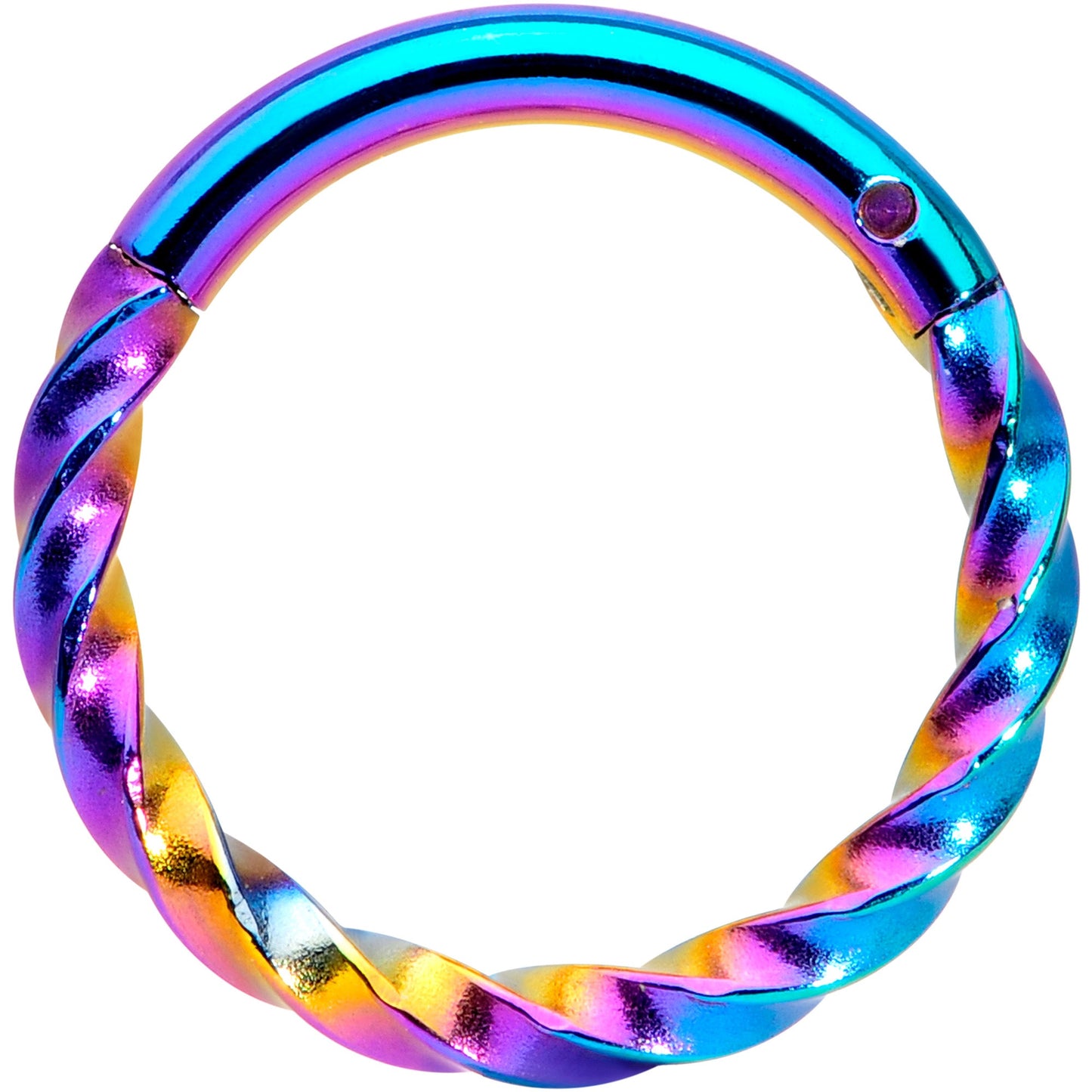 16G 5/16 Rainbow Twisted Elegance Cartilage Clicker