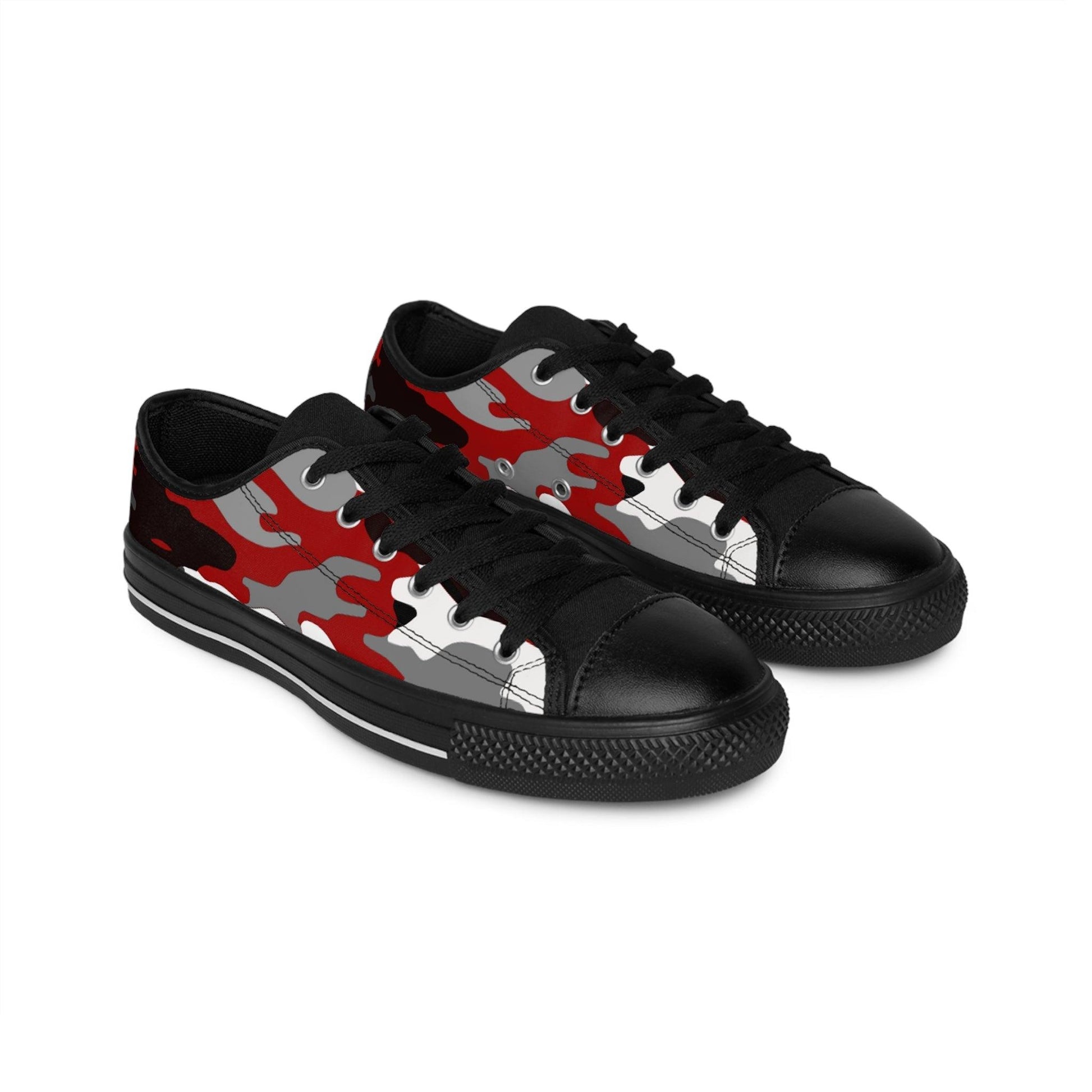 Red Black Grey Camouflage Men's Sneakers - Lizard Vigilante