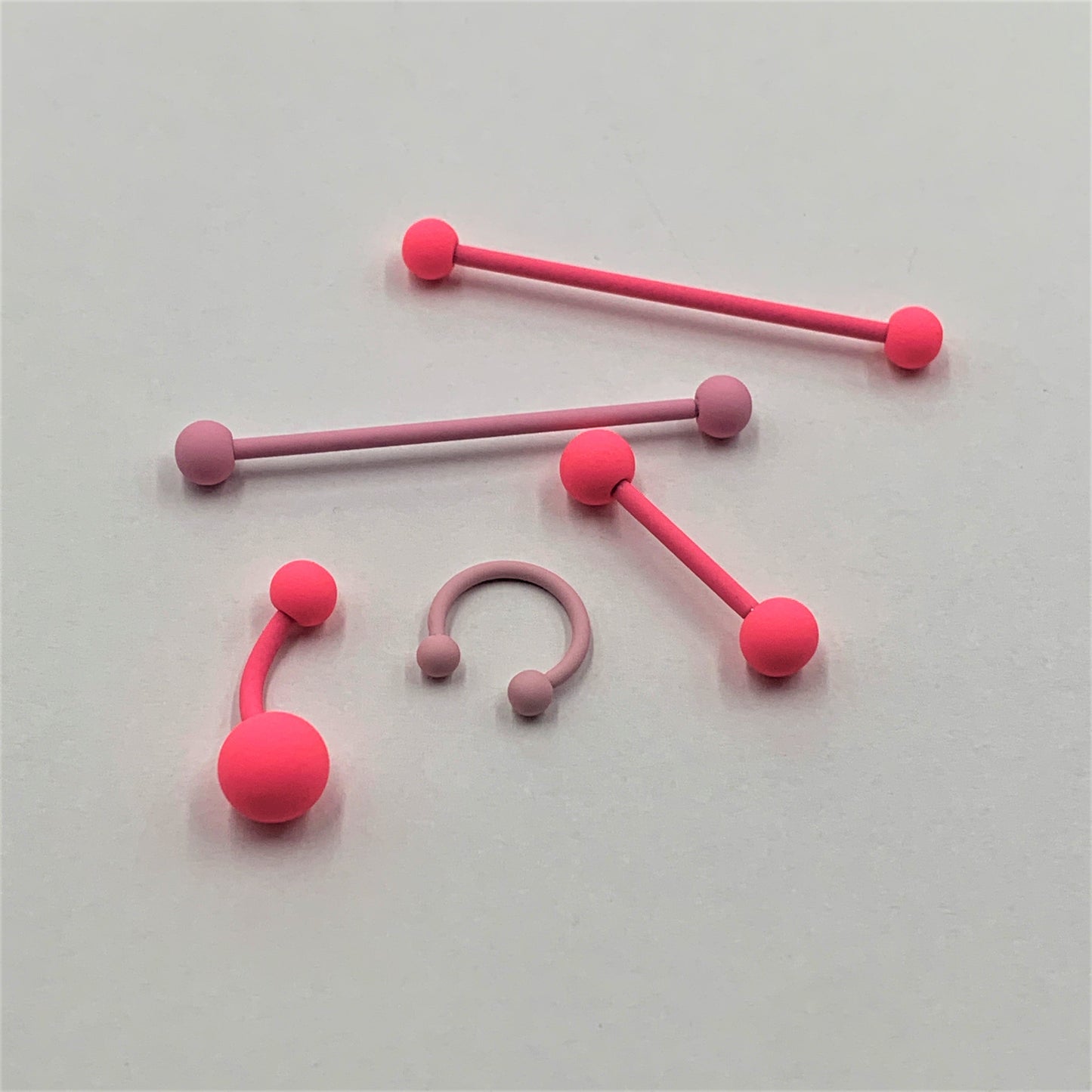 Hot Hot Pink Matte Barbell Tongue Ring