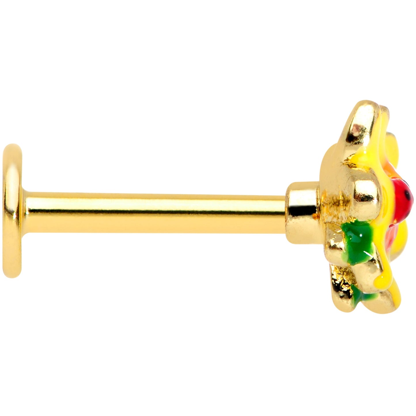 16G 5/16 Gold Tone Sunny Flower Ladybug Labret Monroe Tragus