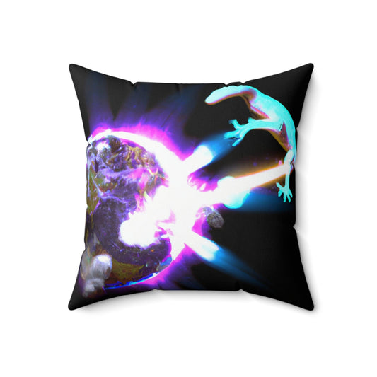 Lizard Attack Spun Polyester Square Pillow - Lizard Vigilante