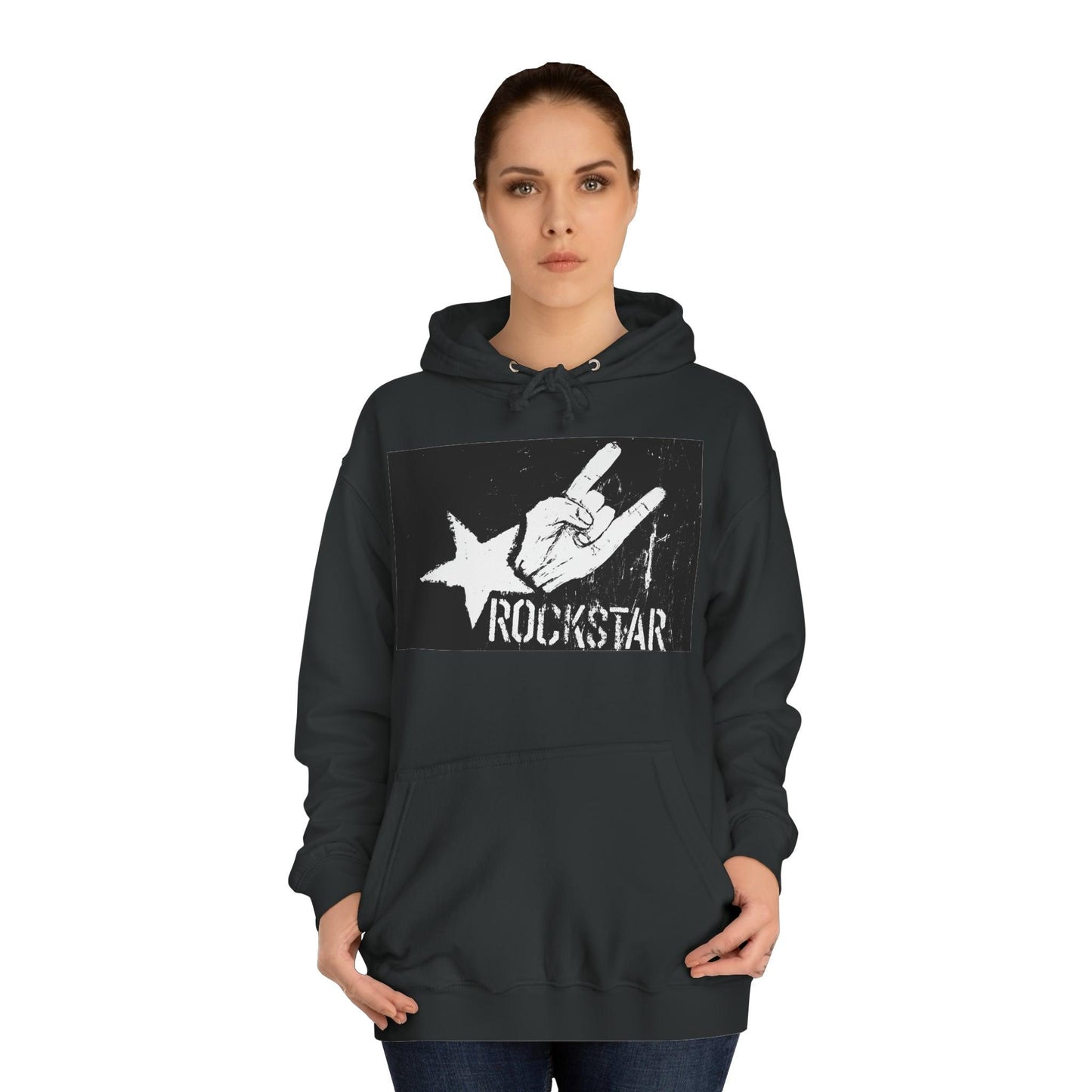 Rock Star Hand Sign Unisex College Hoodie - Lizard Vigilante