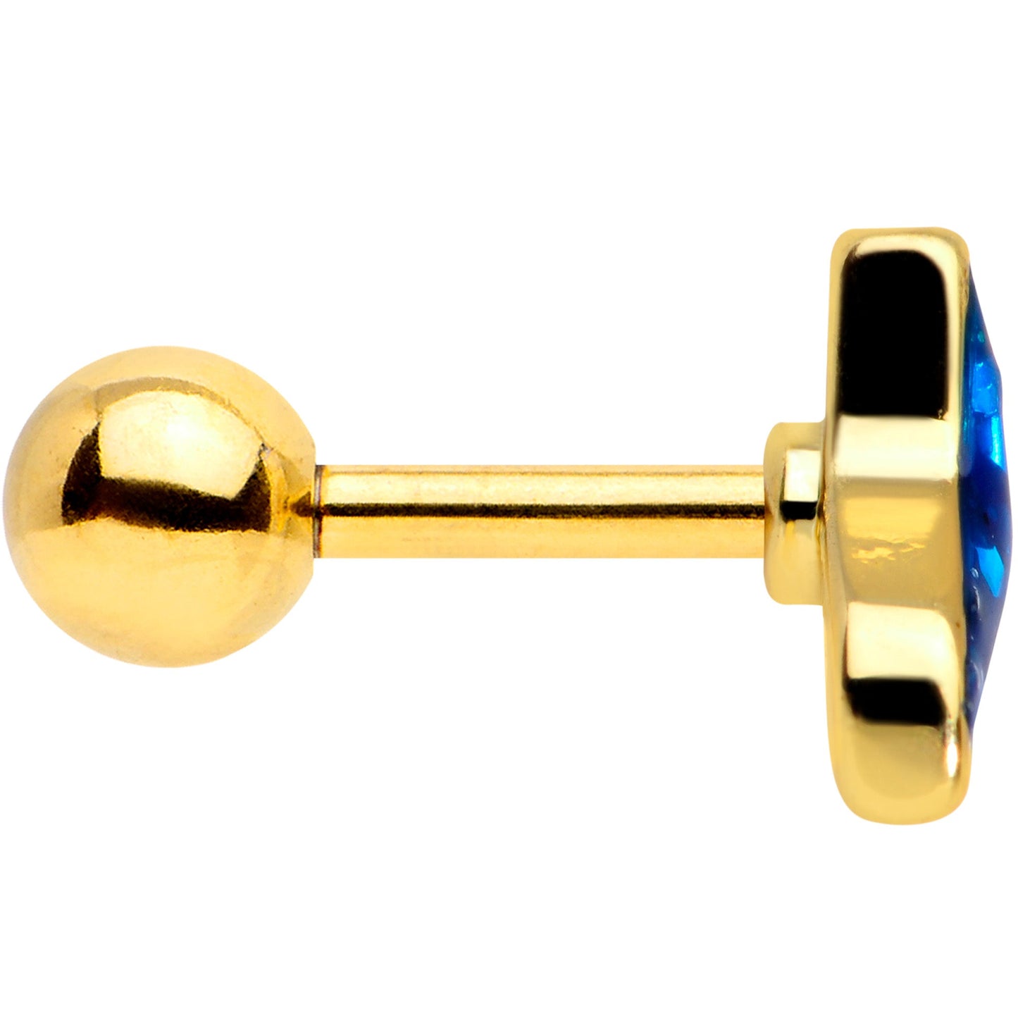 16G 1/4 Gold Tone Iridescent Mermaid Tail Cartilage Tragus