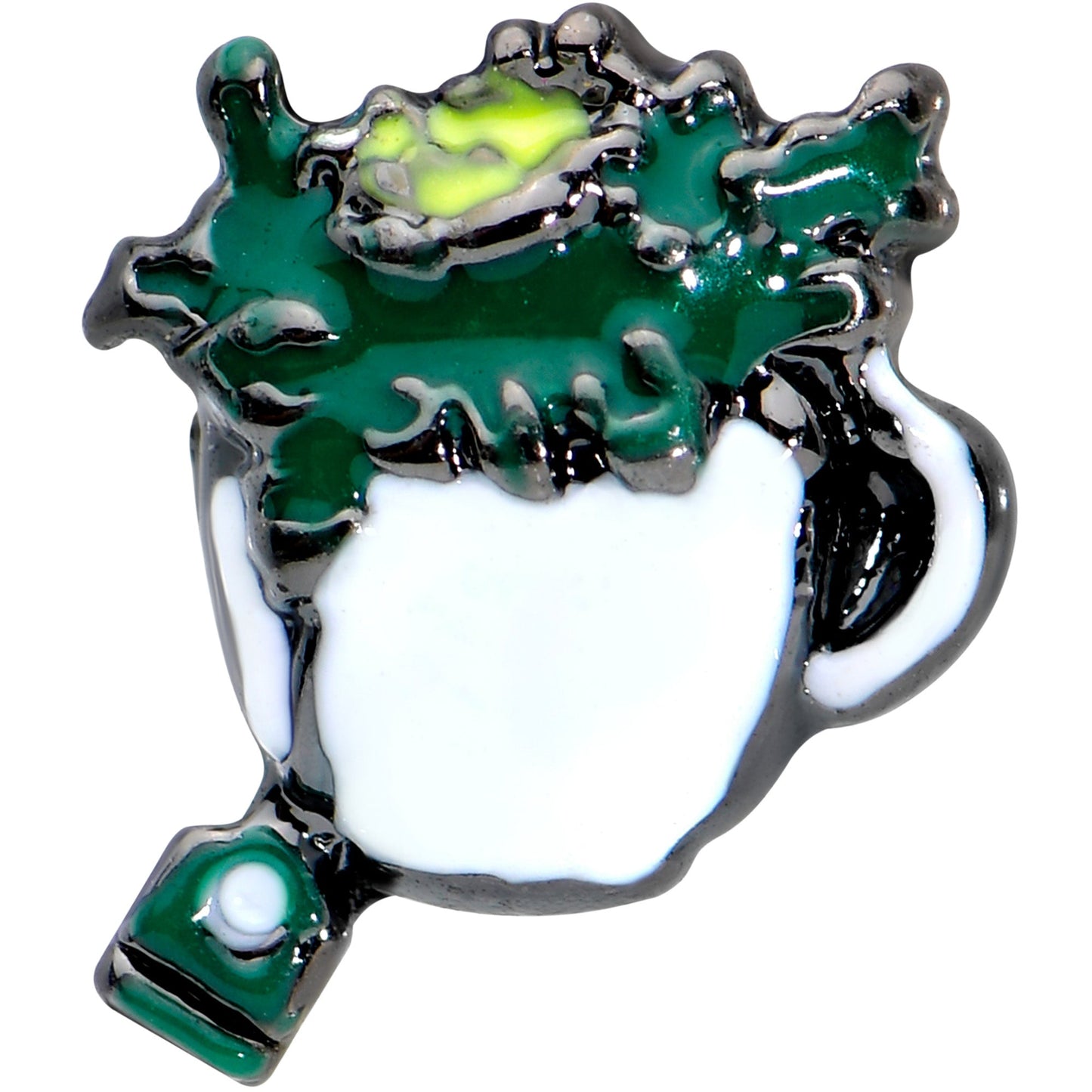 16G 1/4 Black Creepy Halloween Tea Labret Monroe Tragus