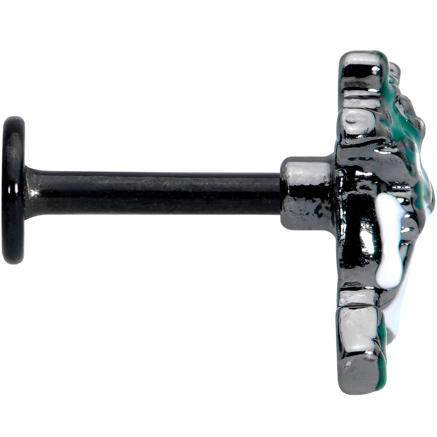 16G 1/4 Black Creepy Halloween Tea Labret Monroe Tragus