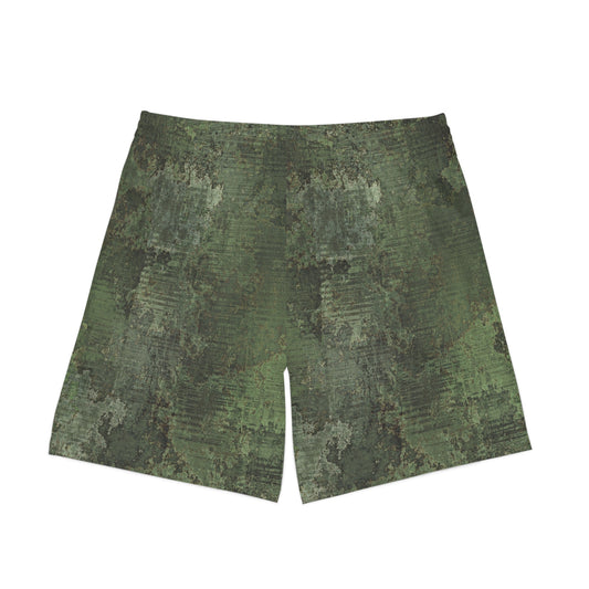 Dirty Green Camo Army Men's Elastic Beach Shorts - Premium All Over Prints from Printify - Just $54.99! Shop now at Lizard Vigilante
