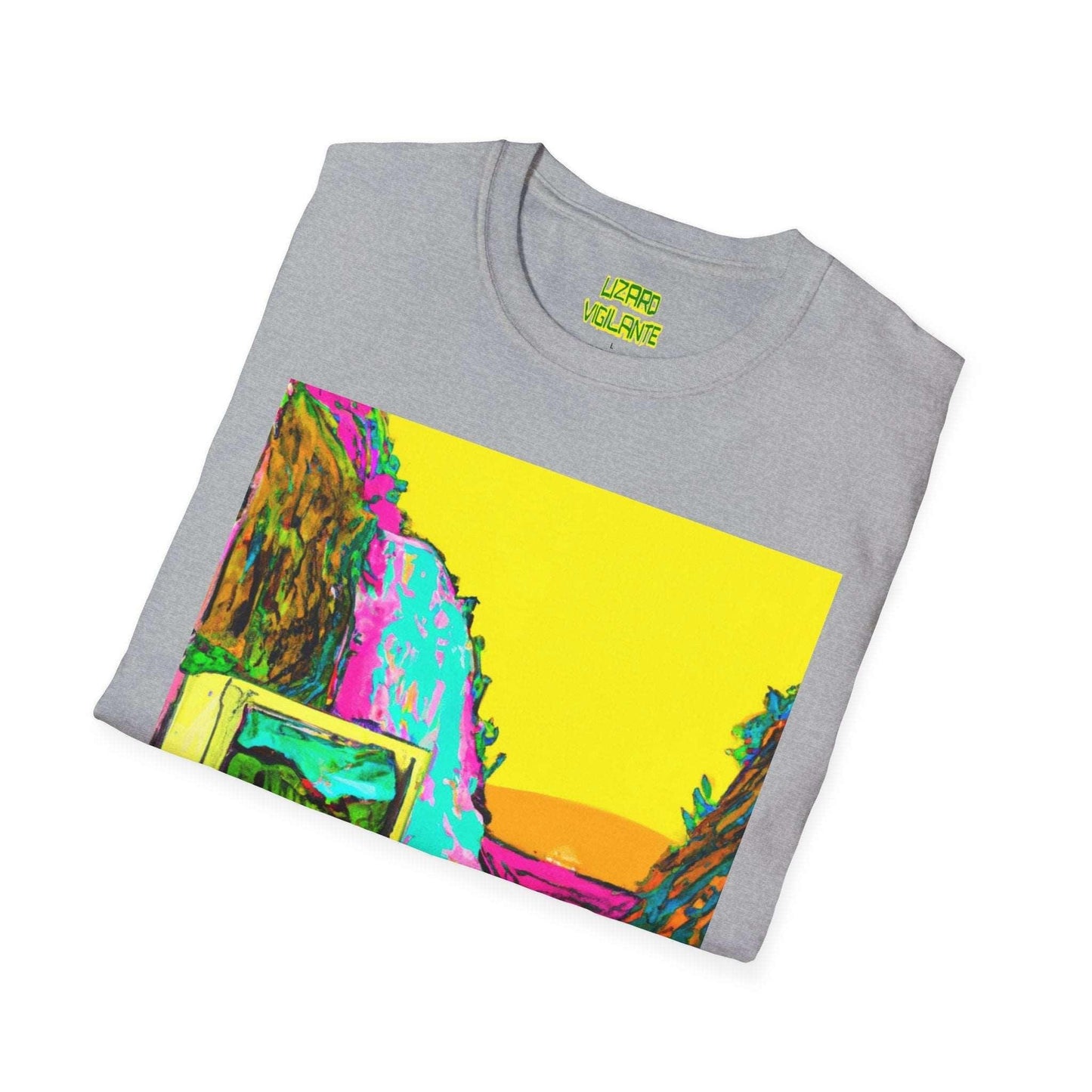 90s Monitor Waterfall Unisex Softstyle T-Shirt - Lizard Vigilante