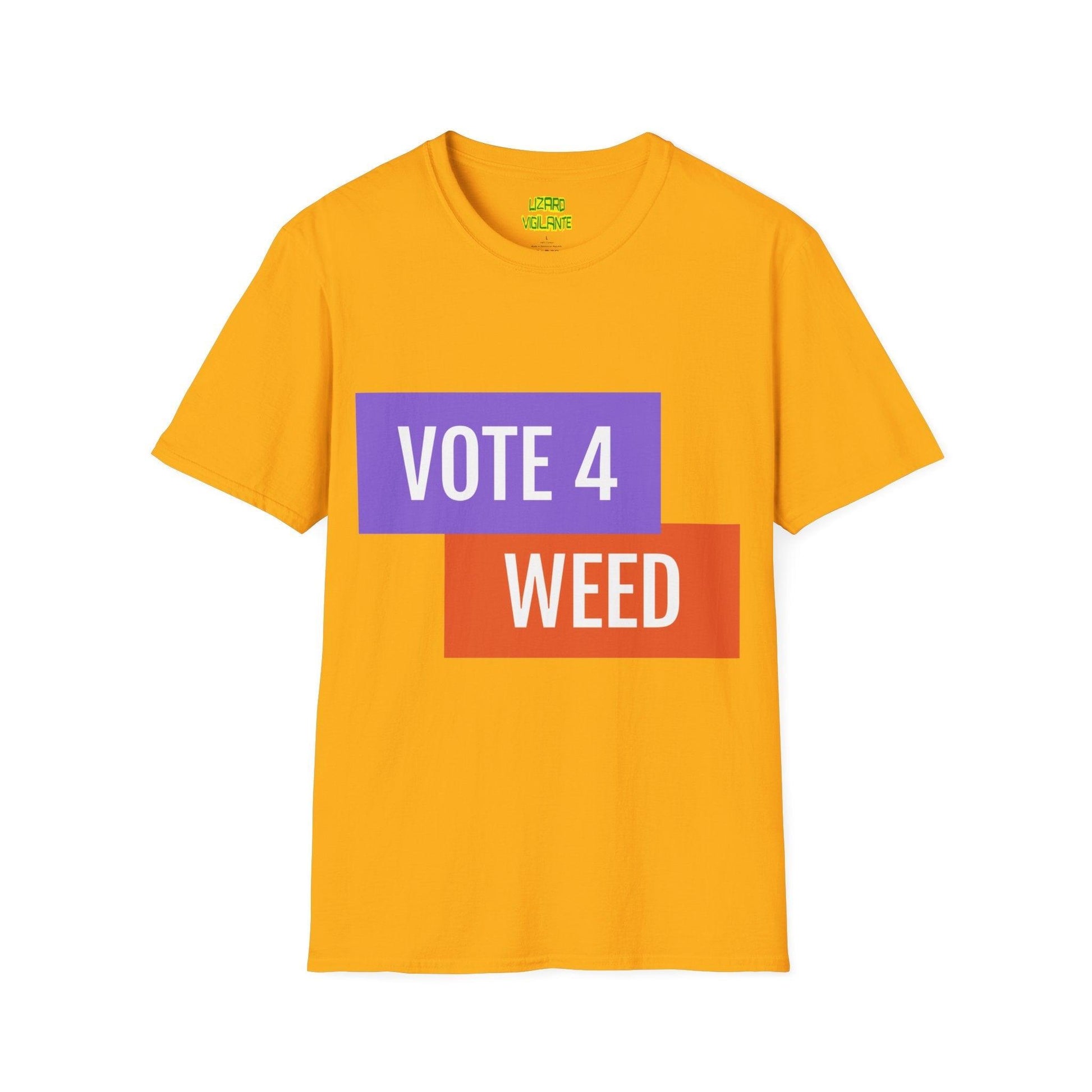 VOTE 4 WEED Unisex Softstyle T-Shirt / Pot Tee - Lizard Vigilante