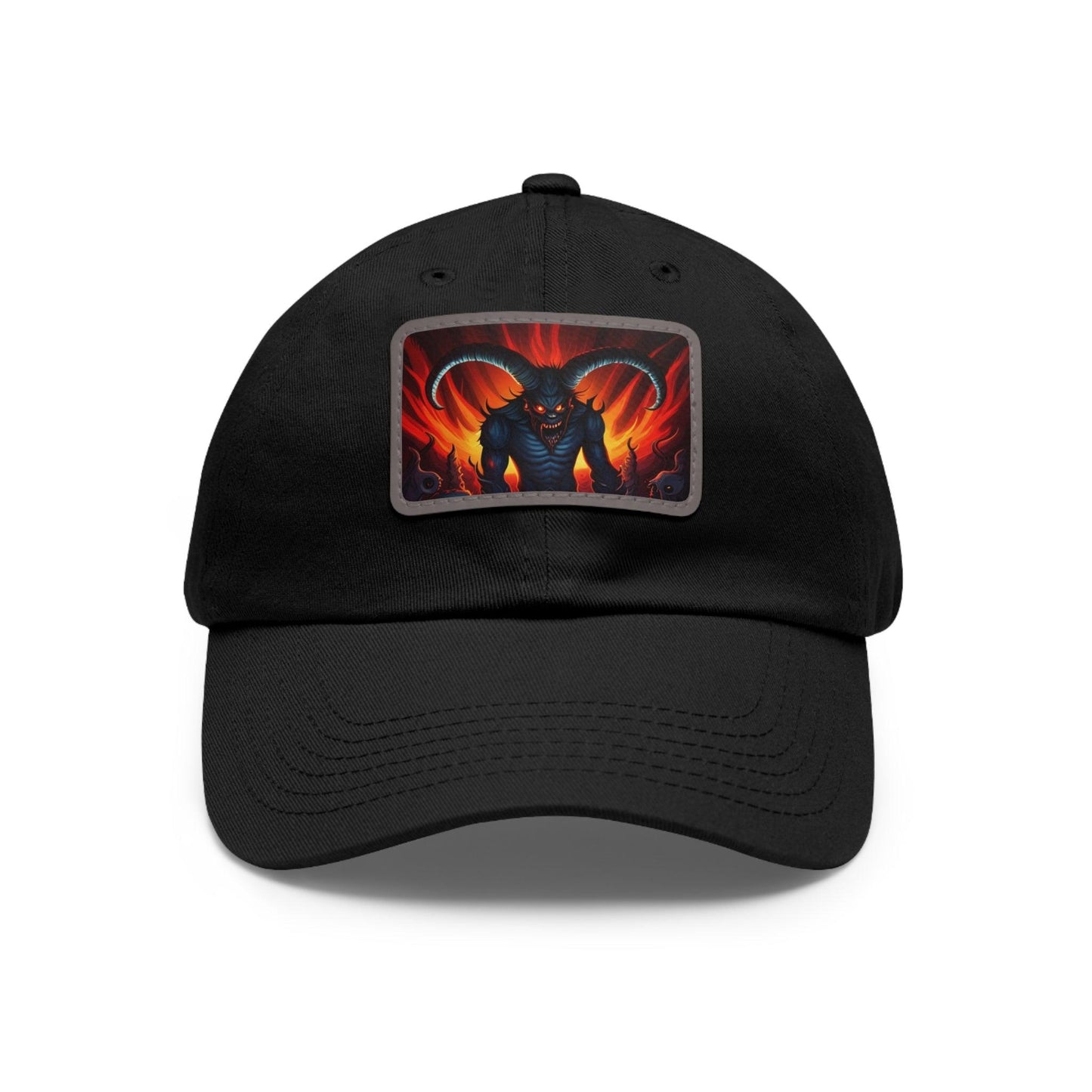 Horny Devil Dad Hat with Leather Patch (Rectangle) - Lizard Vigilante