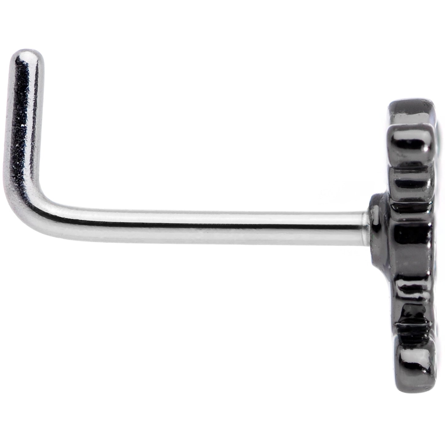 20G 7mm Black Green Mummy Halloween L Shaped Nose Ring