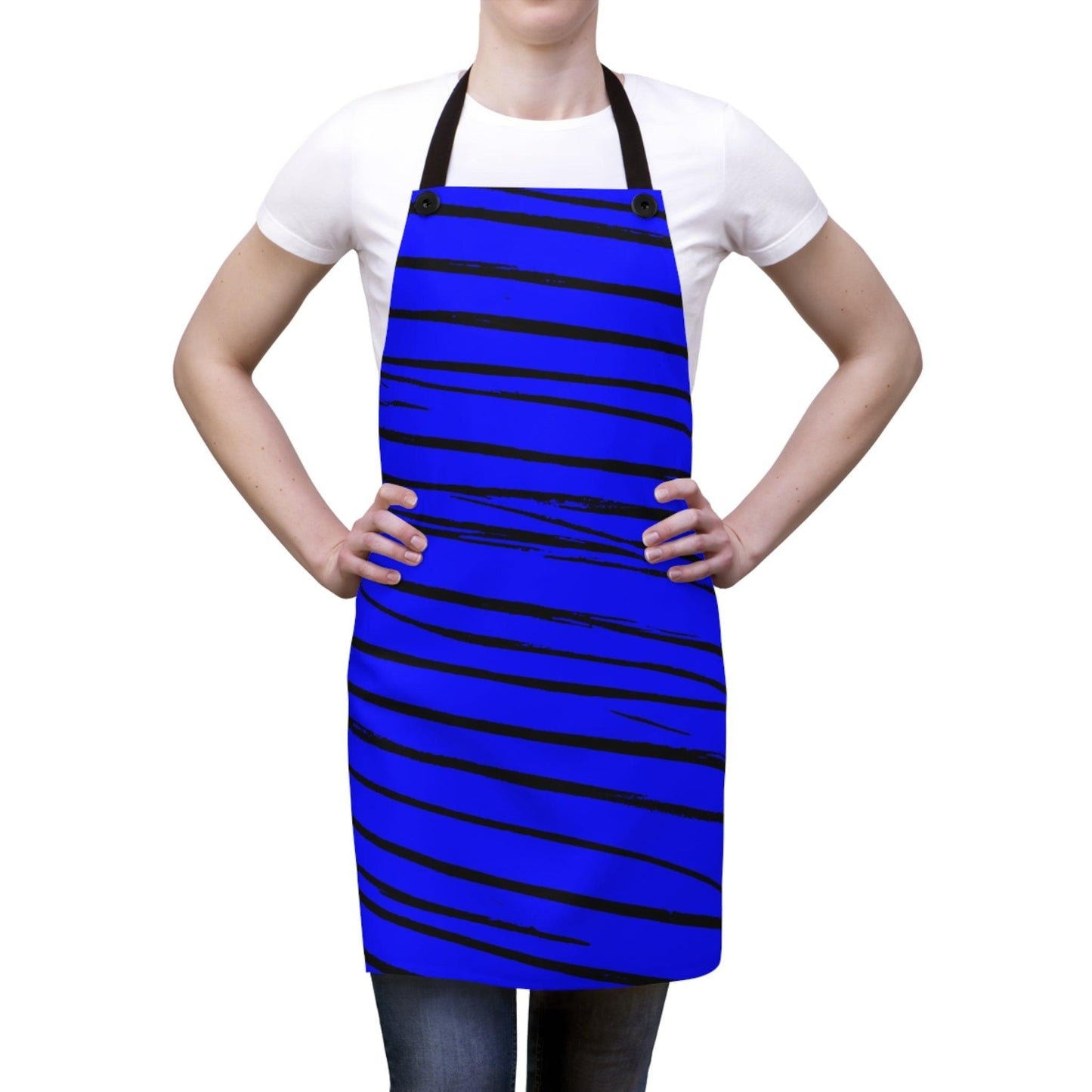 Black & Blue Strips Apron - Lizard Vigilante