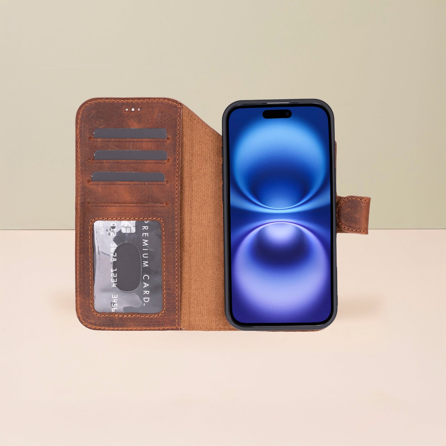 Premium Leather iPhone Air Wallet Case – Brown - Austin