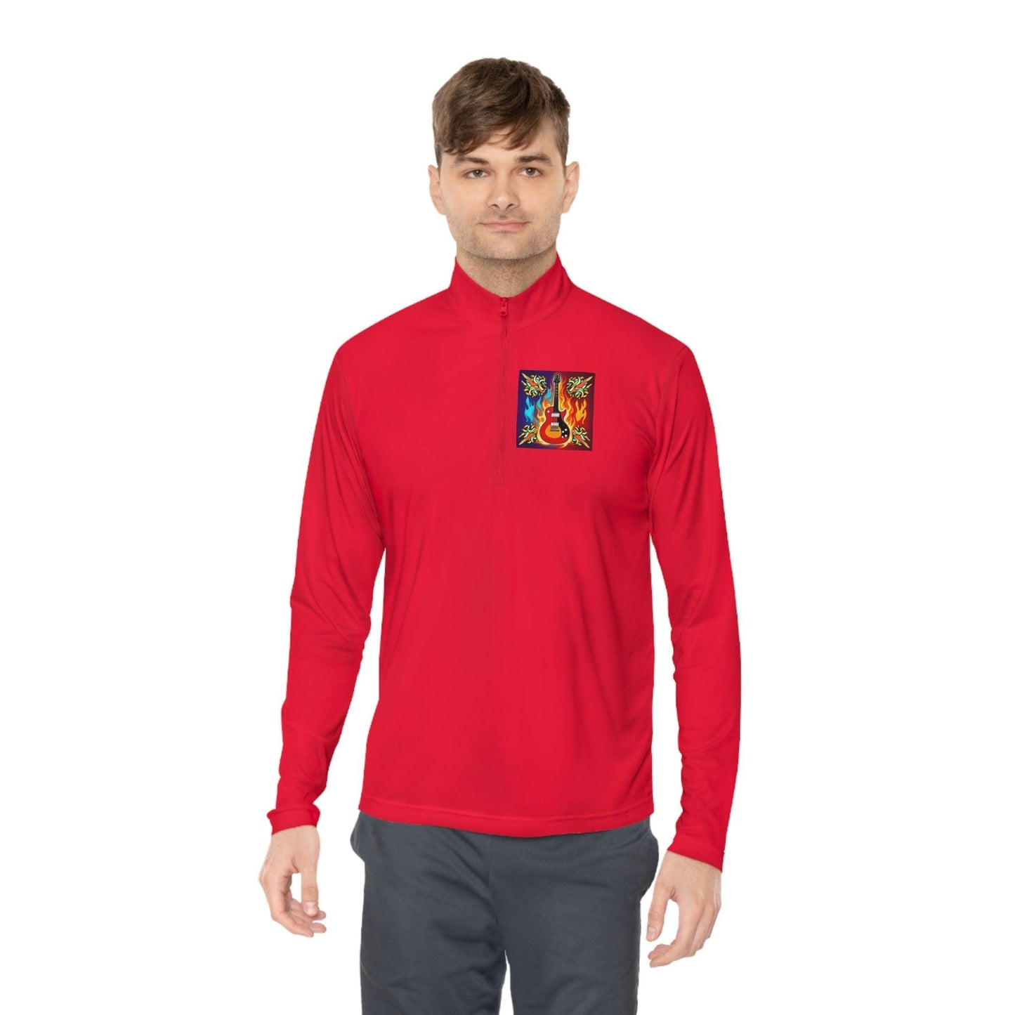 Flaming Axe Unisex Quarter-Zip Pullover - Lizard Vigilante