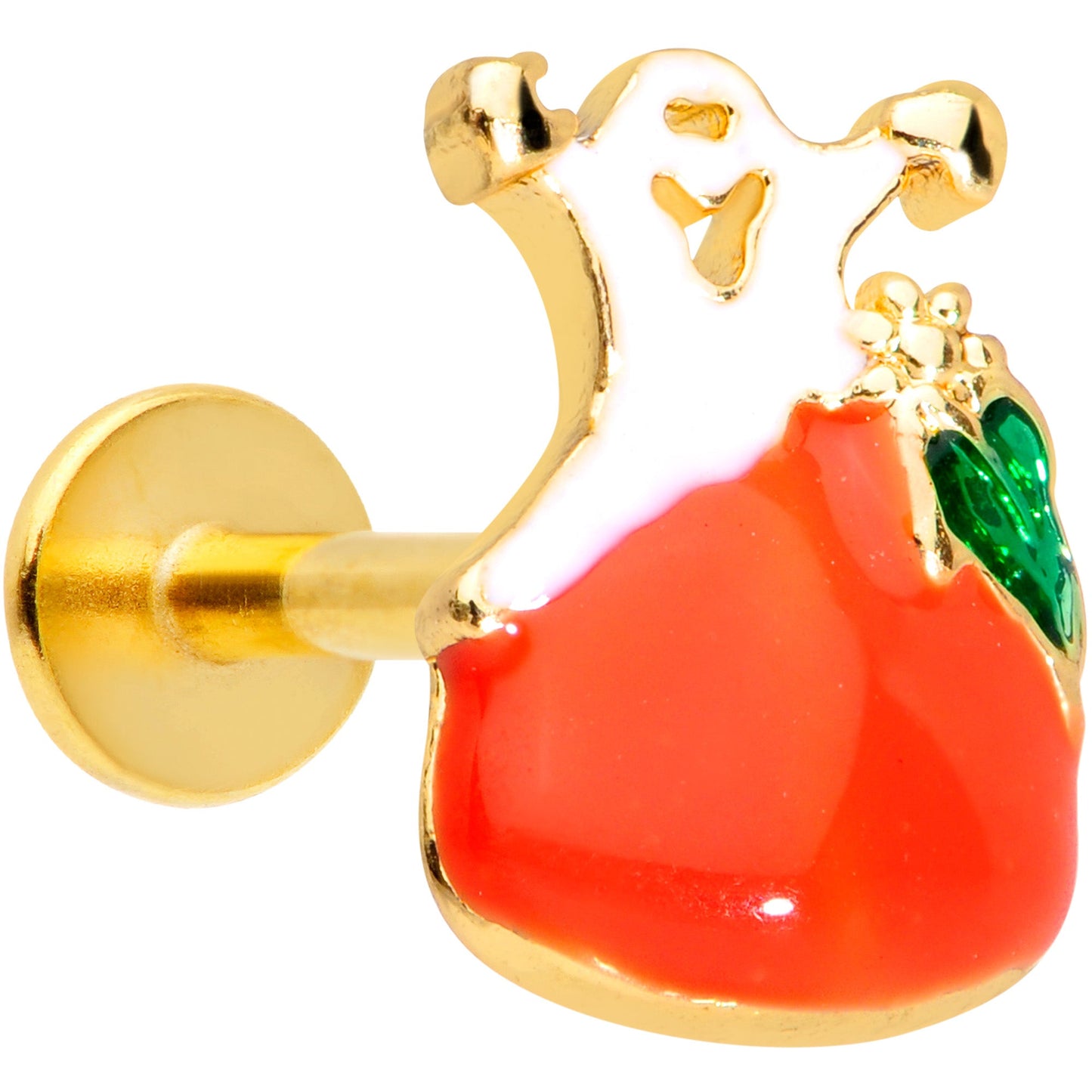 16G 5/16 Gold Tone Haunted Pumpkin Halloween Labret Monroe Tragus