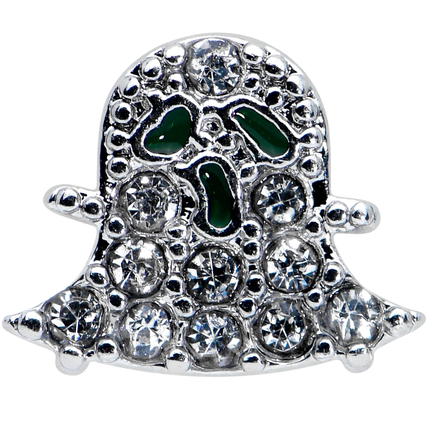 16G 1/4 Clear Gem Scary Ghost Halloween Labret Monroe Tragus