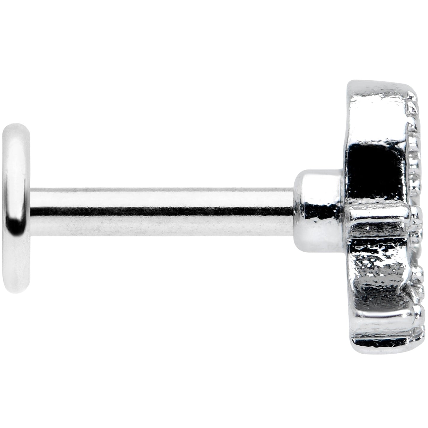 16G 1/4 Clear Gem Scary Ghost Halloween Labret Monroe Tragus