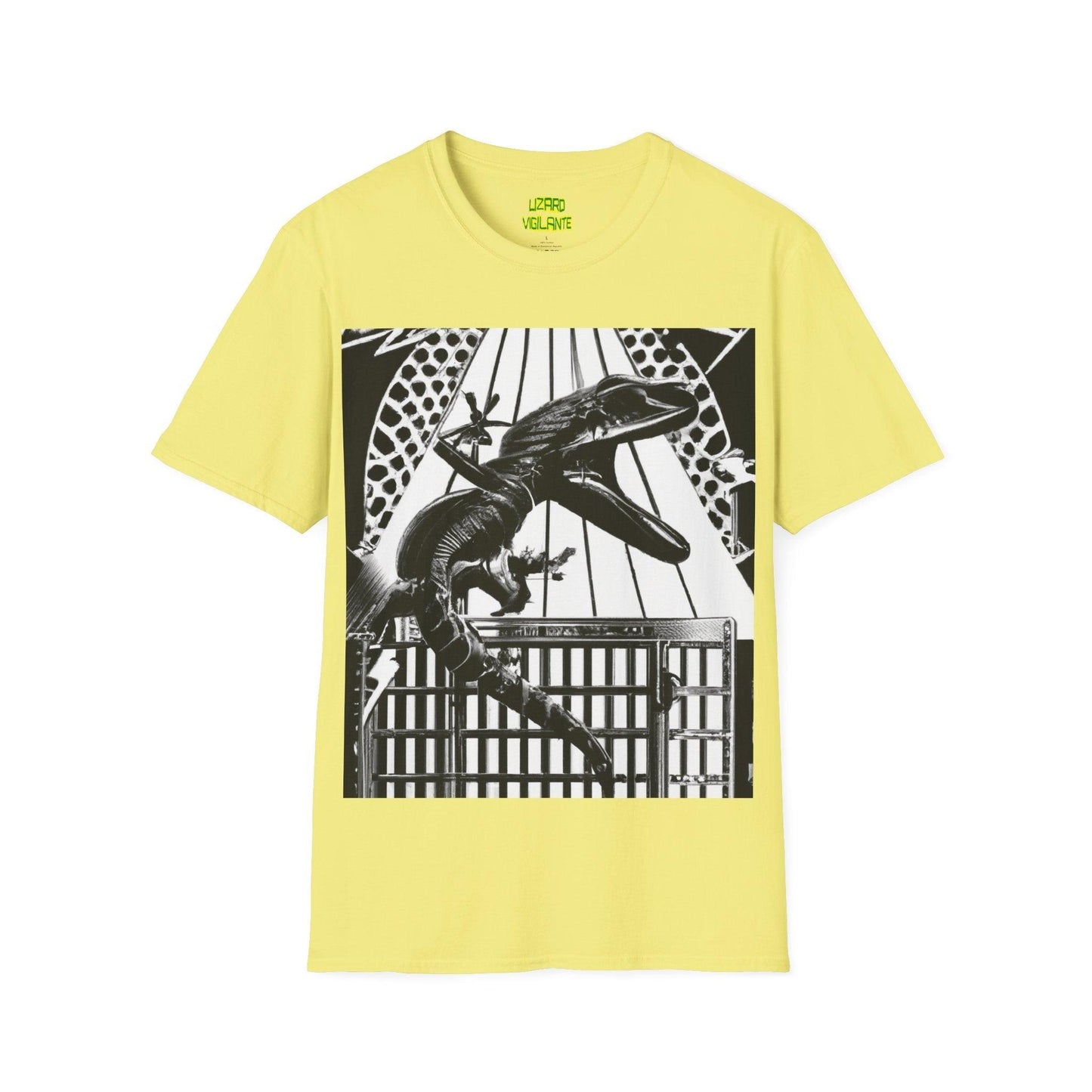 Lizard Vigilante Escapes Unisex Softstyle T-Shirt - Lizard Vigilante