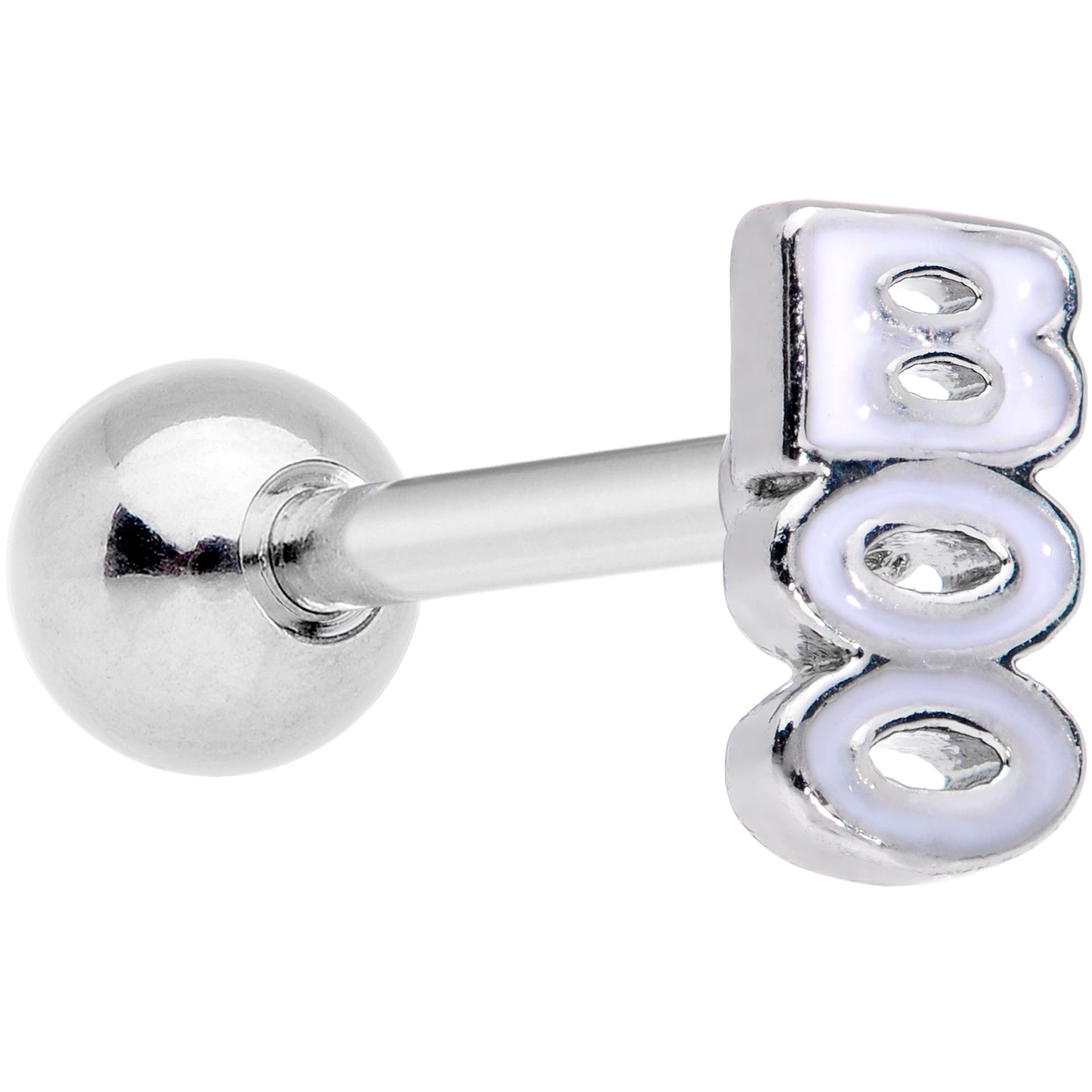 16G 1/4 White Boo Halloween Cartilage Tragus Earring