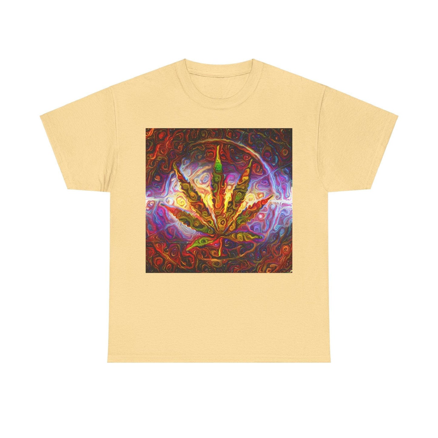 Psychedelic Pot Leaf Unisex Heavy Cotton Tee - Lizard Vigilante