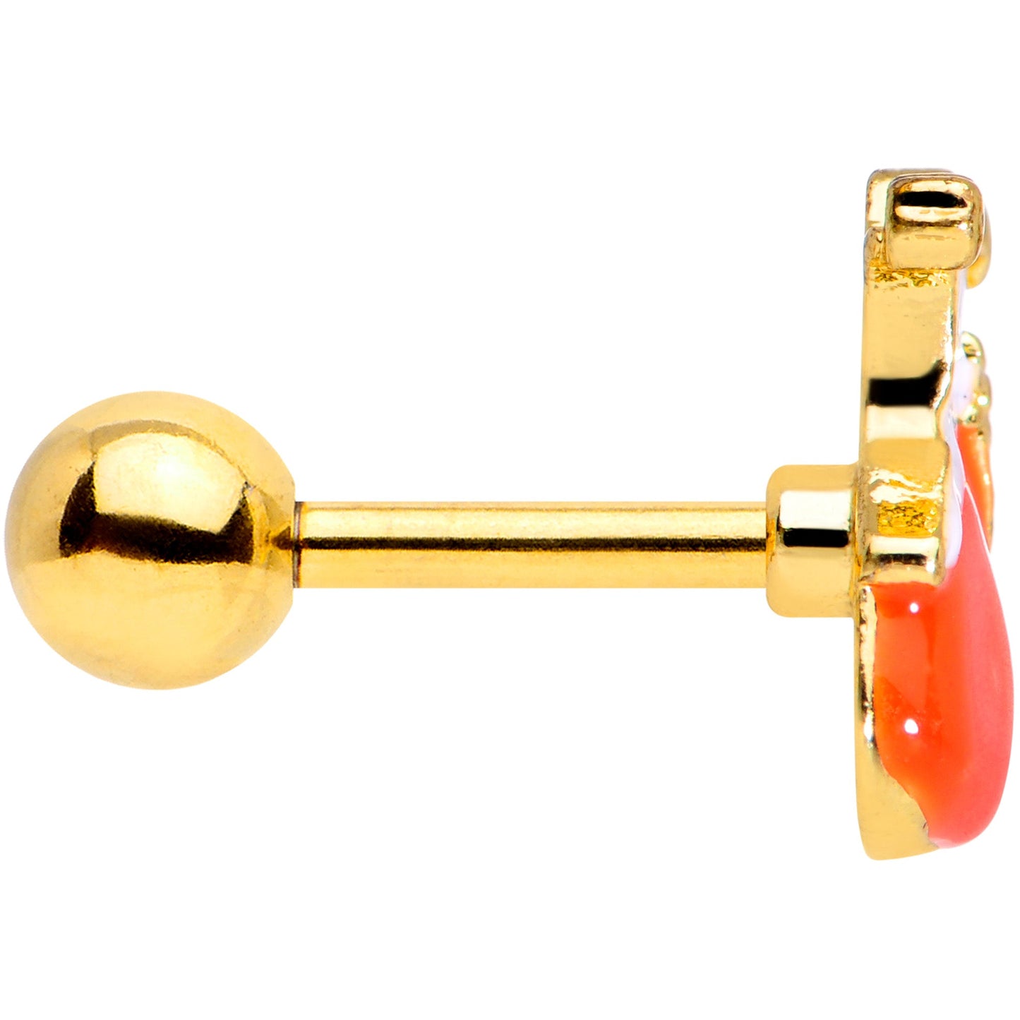 16G 1/4 Gold Tone Haunted Pumpkin Halloween Cartilage Tragus