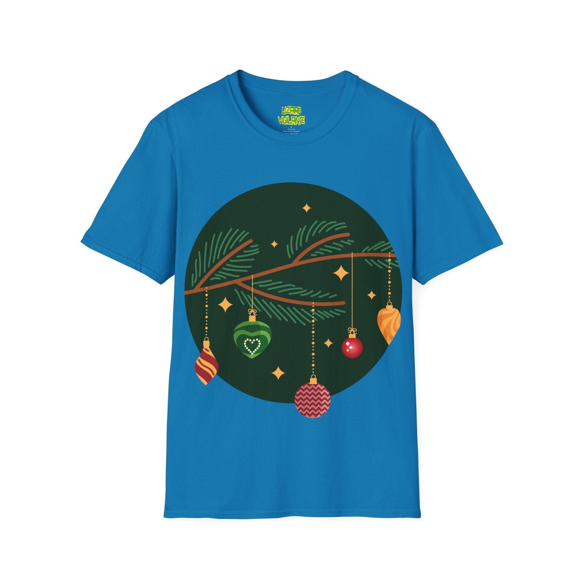 Decorated Christmas Tree Branch Unisex Softstyle T-Shirt - Lizard Vigilante