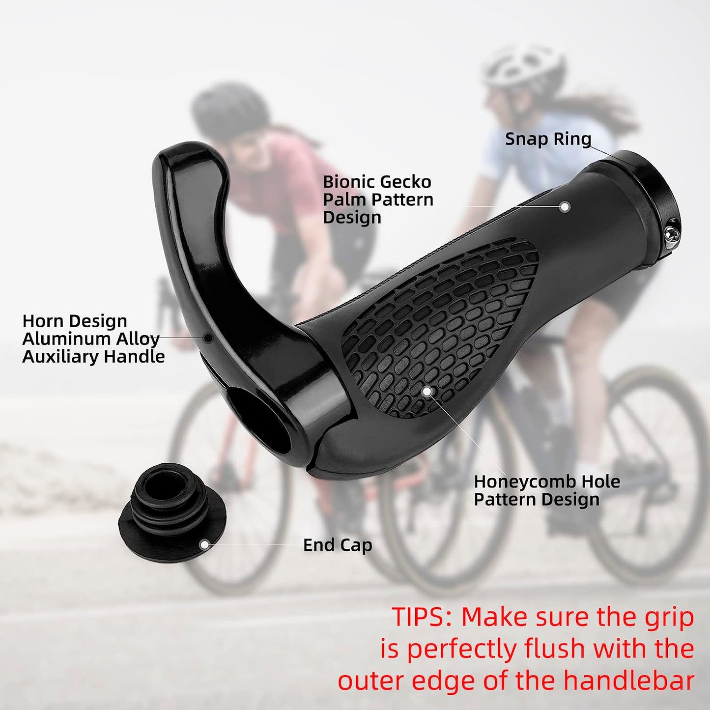 Single Lock-on Bike Grips Ergonomic Non-Slip Rubber