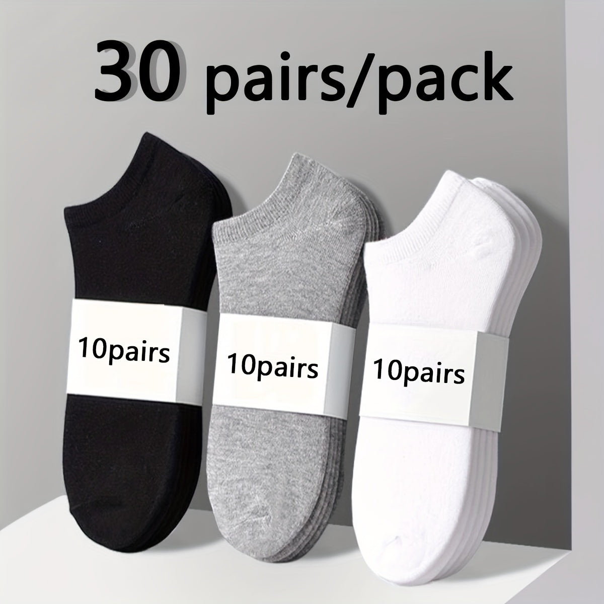 10/20/30 pairs Men's 10/20/30 Pairs Compression Sports Socks, Sweat-Wicking, Anti-Odor, Non-Slip for Running, Basketball, Fitness