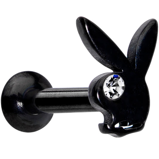 16G 5/16 Licensed Playboy Clear CZ Black Internal Thread Labret