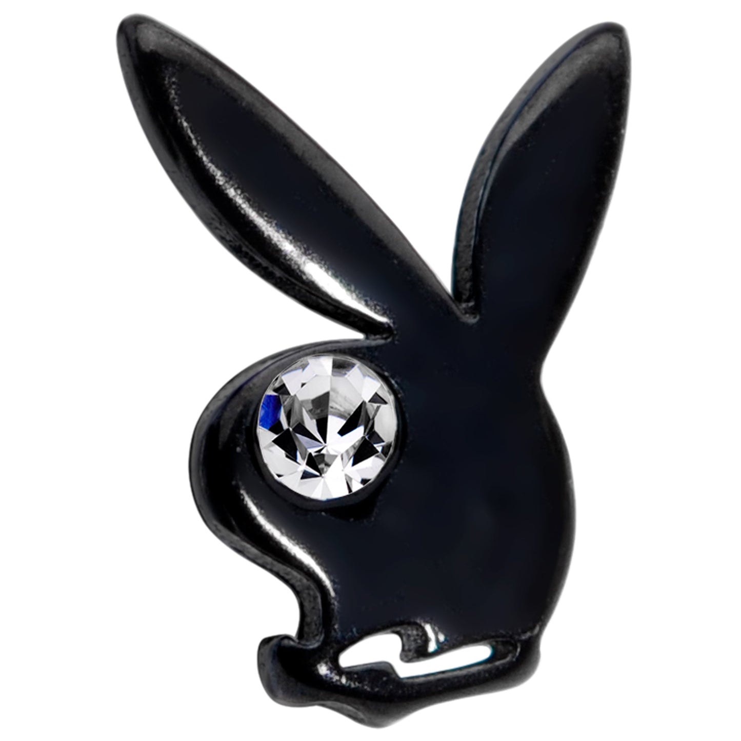 16G 5/16 Licensed Playboy Clear CZ Black Internal Thread Labret