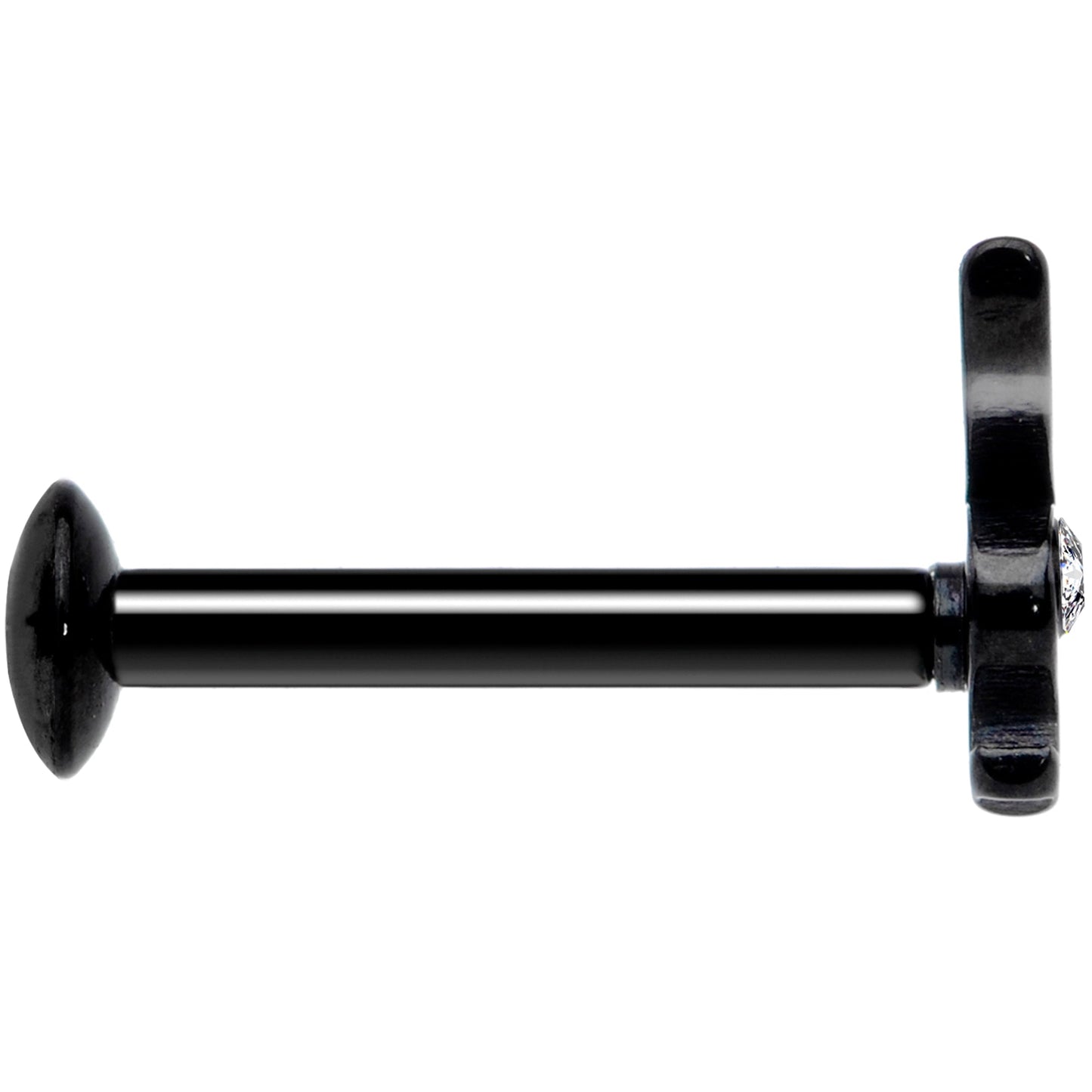 16G 5/16 Licensed Playboy Clear CZ Black Internal Thread Labret