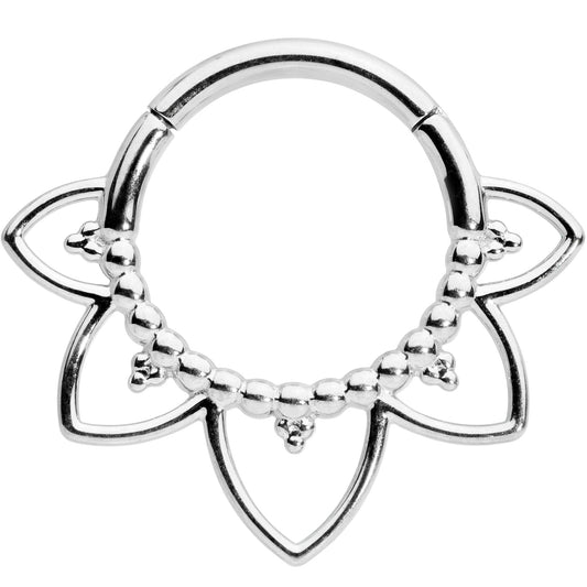 16G 5/16 Open Petal Flower Hinged Segment Ring