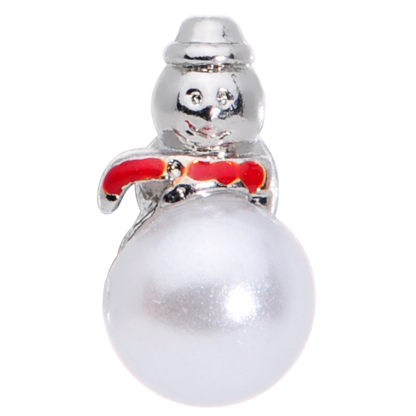 16G 5/16 Pearlescent Orb Snowman Christmas Labret Monroe Tragus